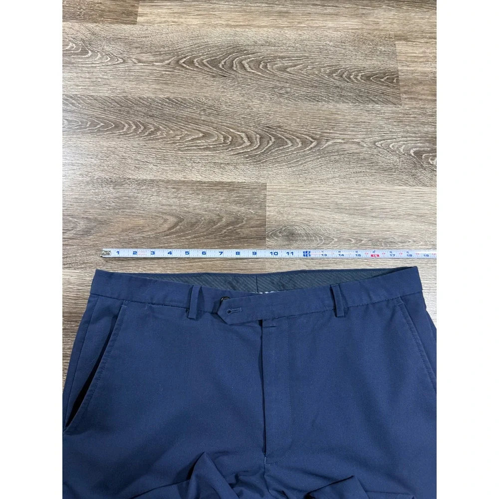 Nautica Mens Navy Blue Stretch Dress‎ Pants Flat Front Trousers 36x30